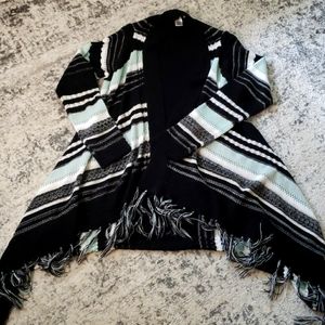 Mint, black and white cardigan